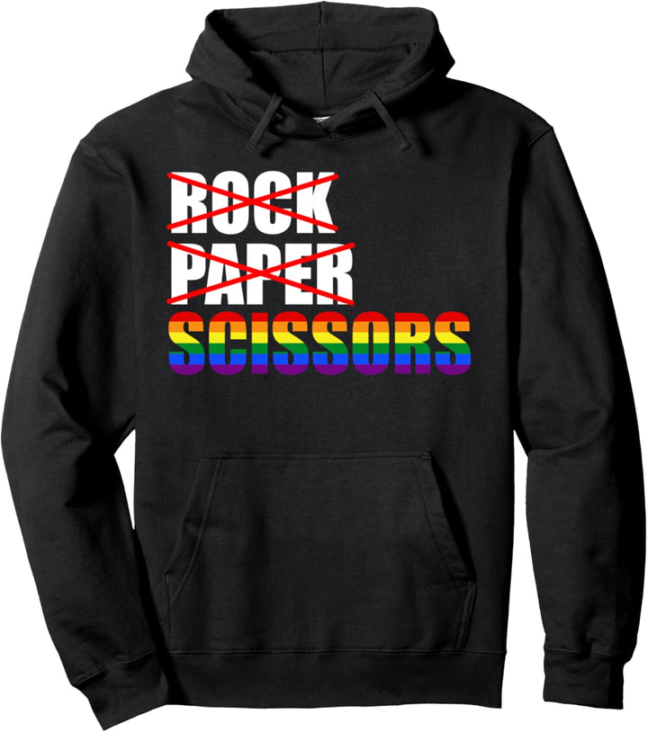 Rock Paper Scissors LGBTQ Gay Pride Month Pullover Hoodie