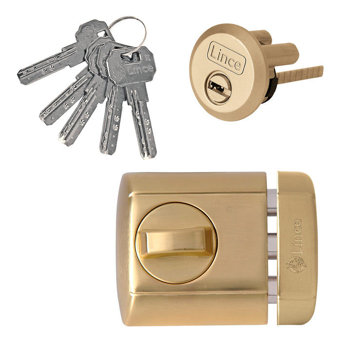 Lince 4930-Hl Supra Key Schloss, Messingbeschichtung