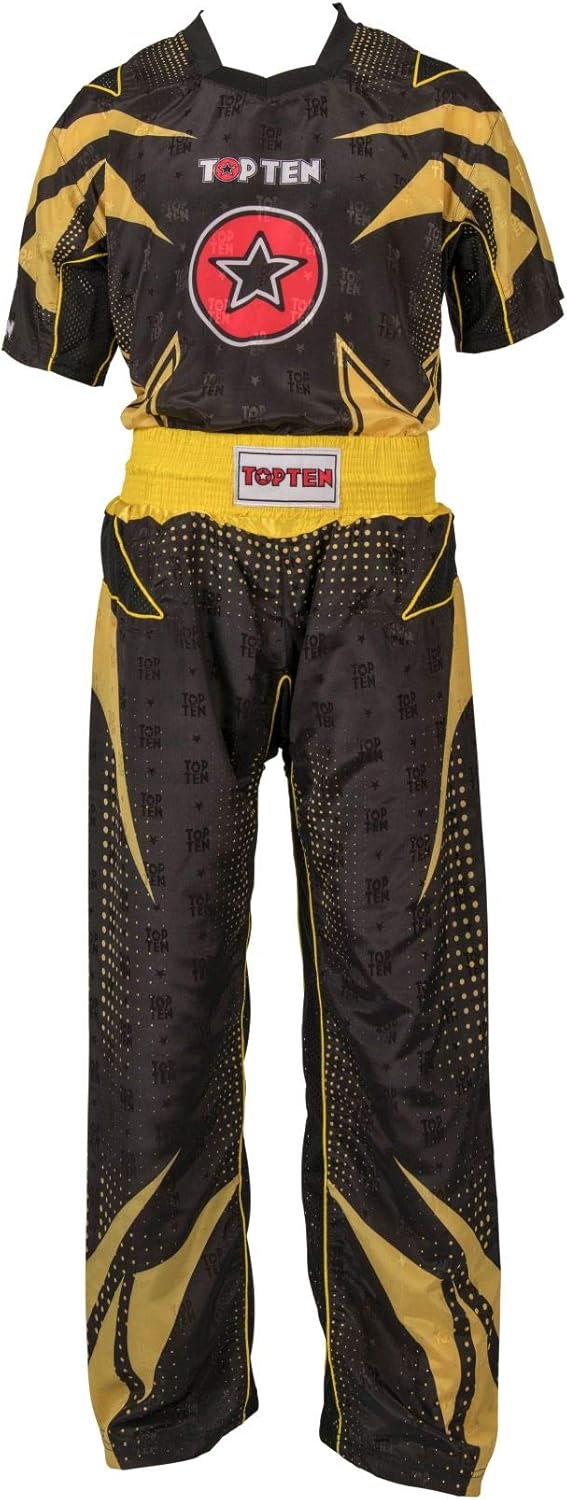 TOP TEN Kickboxuniform „Future“ Schwarz - Gelb XL, Schwarz - Gelb XL