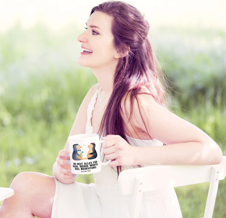 Mr. &amp; Mrs. Panda XL Tasse Pinguin Pärchen - Geschenk, XL Teetasse, Grosse Tasse, grosse Liebe, verli