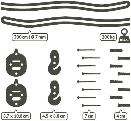 LA SIESTA CasaMount Black Multi-Surface Befestigung für Hängematten Hängematte Casamount, Hängematte