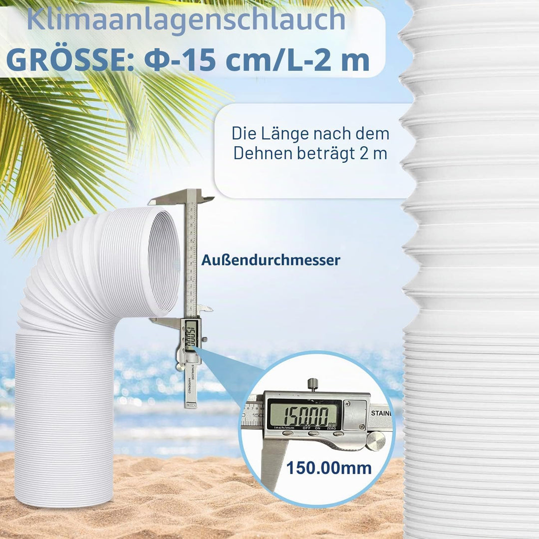 Abluftschlauch 150mm/130 mm, PVC Flexibel Abluftschlauch Klimagerat,Klimaanlage Schlauch HitzebestäN