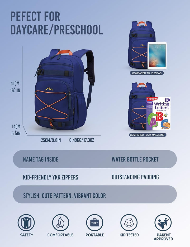 MOUNTAINTOP Kinderrucksack Mädchen Jungen Schulrucksack Schultasche für Schule Wander, 15L, 25 x 14