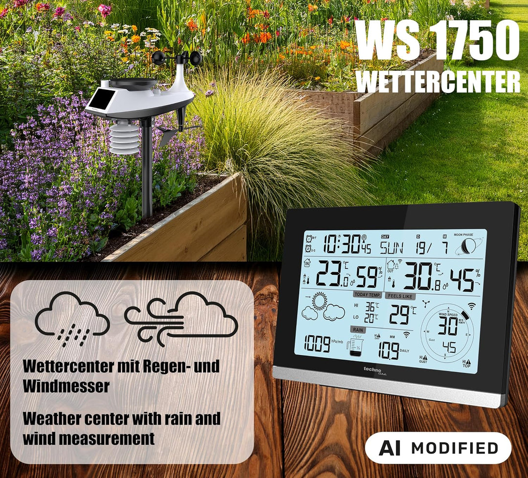 techno line WS 1750 Funk Wetterstation mit Multisensor und Regenmesser