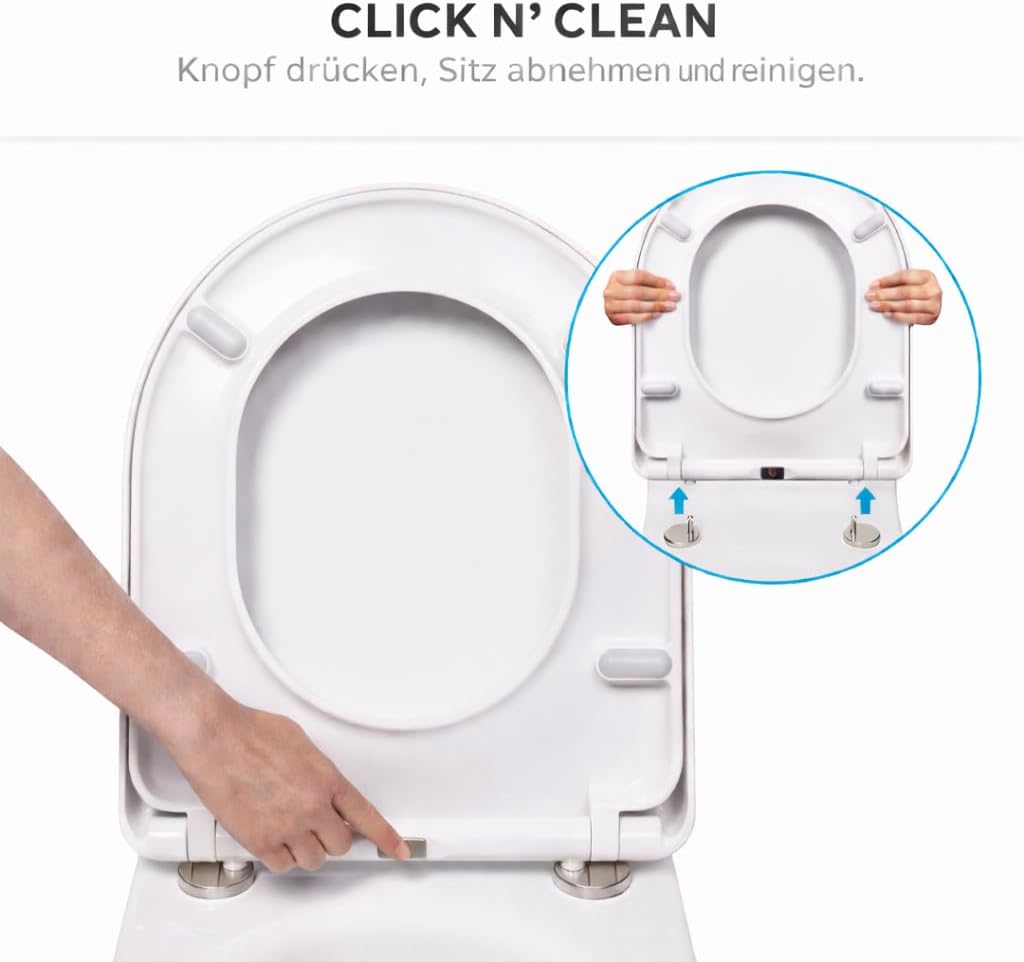 Bullseat® WC Sitz passend zu Duravit Starck 2/3 mit Absenkautomatik/Softclose, abnehmbar, Antibakter