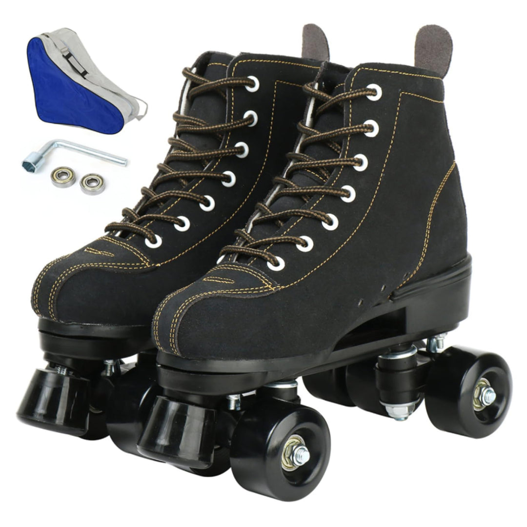 wilverz Rollschuhe Doppelreihige Rollschuhe Verstellbare Vierrad-Rollschuhe für den Aussenbereich, G