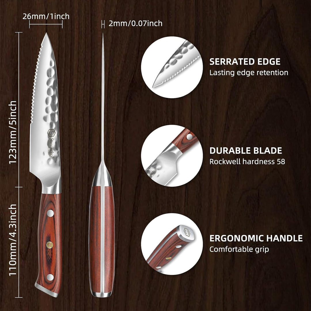 Sunnecko Steakmesser Set 6 teilig Steakmesser Set 6-teilig, Steakmesser Set 6-teilig