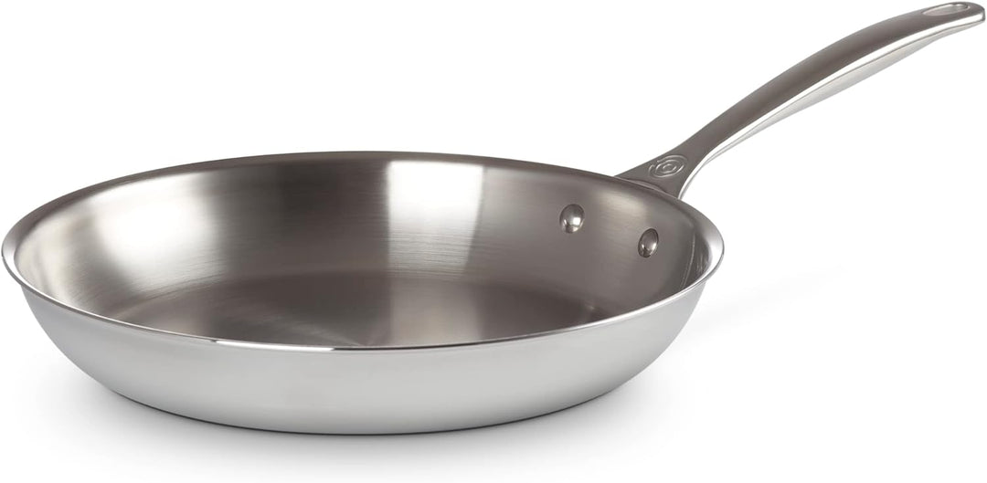 LE CREUSET Unbeschichtete flache Pfanne aus 3-ply PLUS Edelstahl, 20 cm, 96600220000100 20 cm Unbesc
