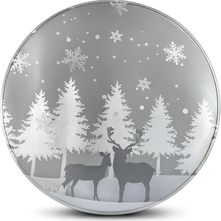 khevga Keksdose Weihnachten Blech Plätzchendose Set (flach, silber), silber