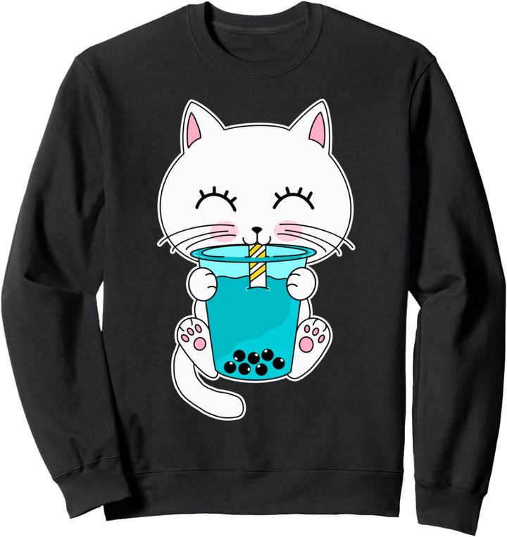 Boba Tea I Kätzchen trinkt Bubble Tea I Süsse Katzen Sweatshirt