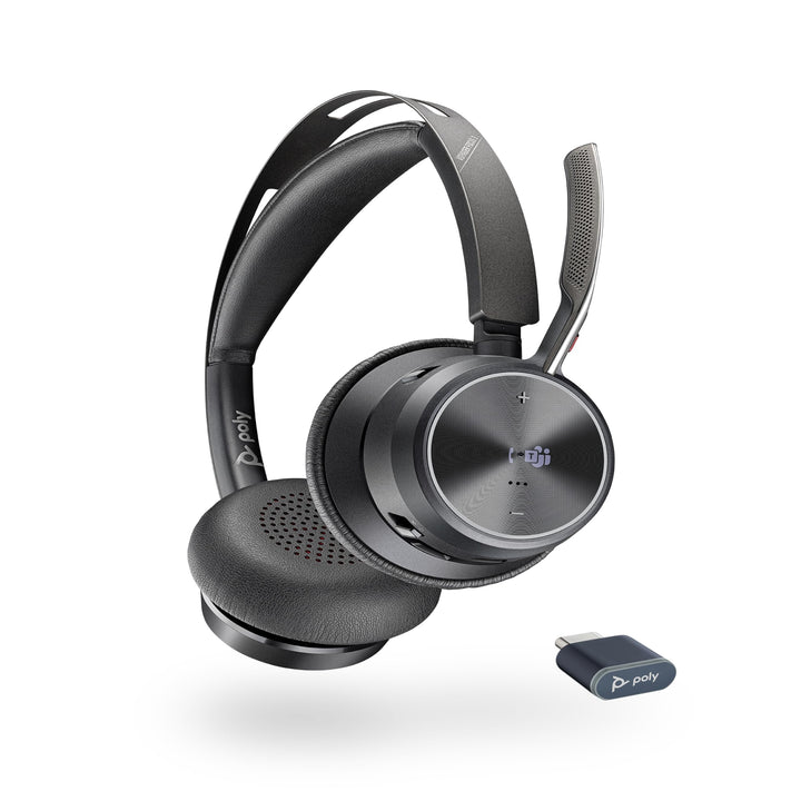 Poly Voyager Focus 2 UC schnurloses Headset mit Mikrofon, Active Noise Cancelling (ANC), Verbindung