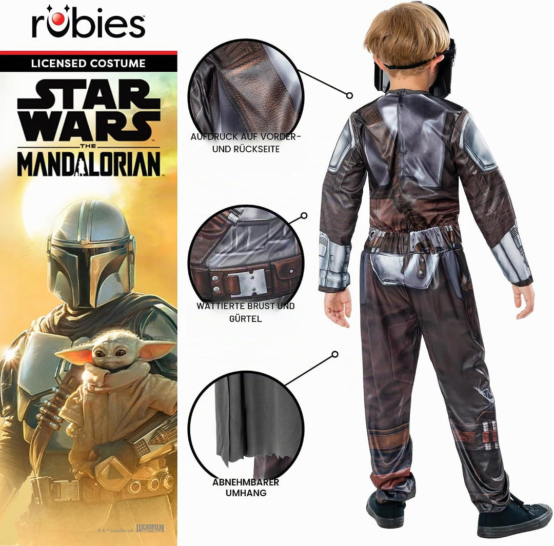 Rubie‘s Offizielles Disney Star Wars The Mandalorian Kinderkostüm, Kinderverkleidung, Halloween 8-10