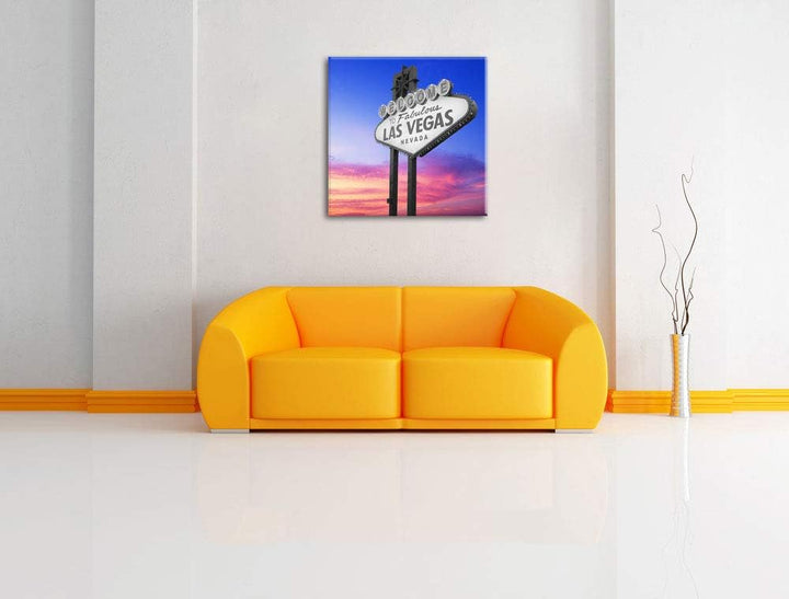 Pixxprint tolles Las Vegas Schild als Leinwandbild/Grösse: 70x70 cm/Wandbild/Kunstdruck/fertig bespa