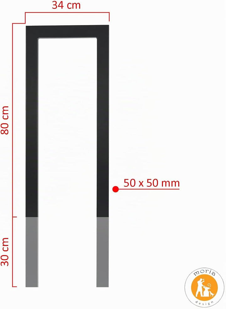 MORIA DESIGN U-Typ Fahrradständer 34 cm Bodenparker für 2 Fahrräder 34 x 110 x 50cm, 34 x 110 x 50cm