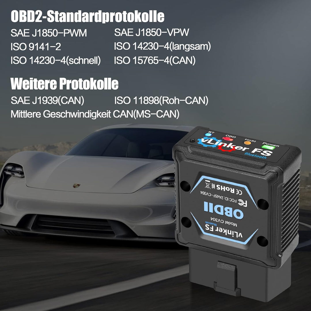 Vgate vLinker FS Bluetooth OBD2 Diagnostic Device OBD2 Bluetooth Adapter for iOS Android &amp; Windows