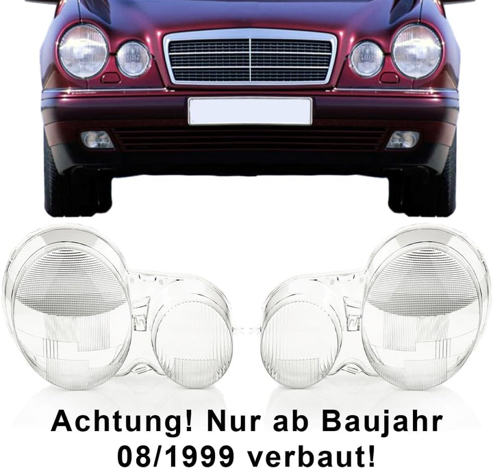 LST 2x Scheinwerferglas Streuscheibe Frontlicht Abdeckung Halogen Xenon links rechts Set kompatibel