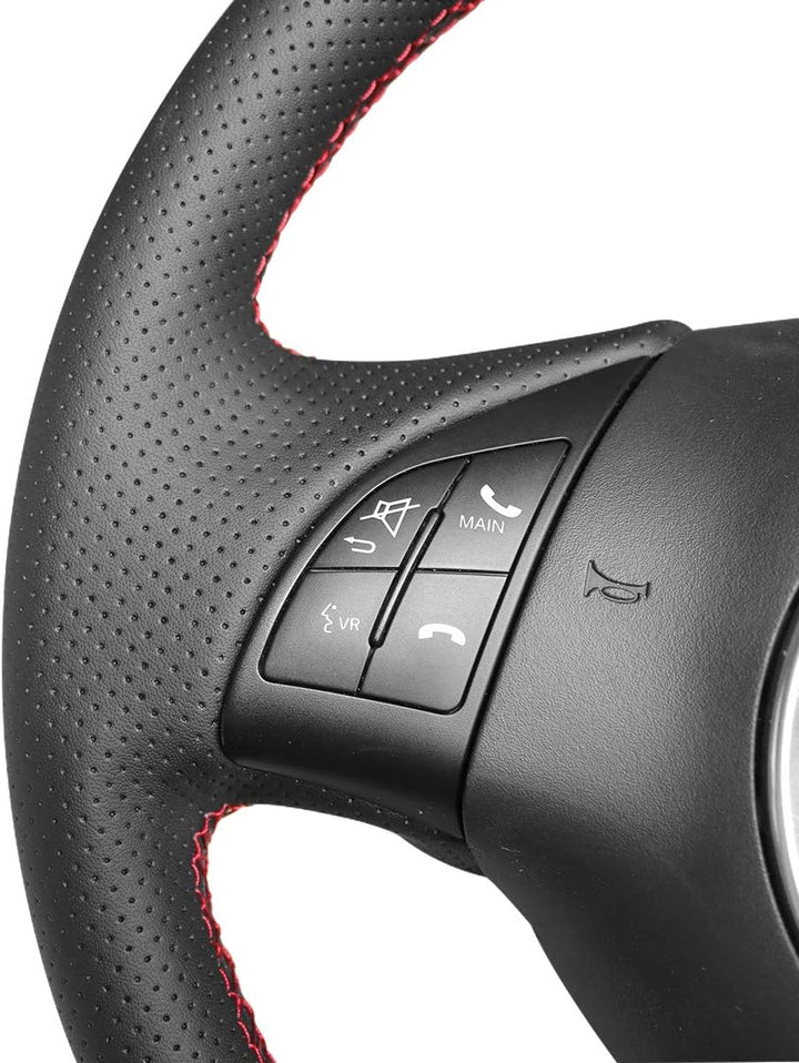 MEWANT Hand Nähen Schwarz Kunstleder Mikrofaser Leder Auto Lenkradhülle Lenkradbezug für F-iat 500 2