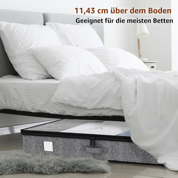 Fixwal Unterbett-Aufbewahrungsbehälter, unten 11,4 cm, niedriges Profil, Unterbett-Organizer, Kleide