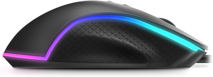 KROM KEOS - Gaming-Maus mit hochpräzisem optischen Sensor, 6400 dpi, RGB-Regenbogen, 7 programmierba