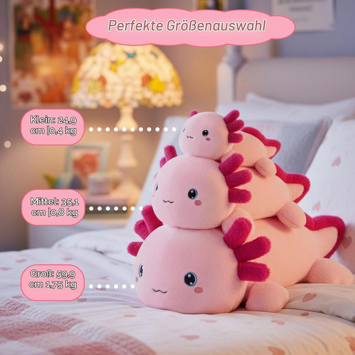 SQEQE Gewichtetes Axolotl Kuscheltier, Weiches Axolotl Plüschtier Kuscheltierkissen mit Gewicht, Nie