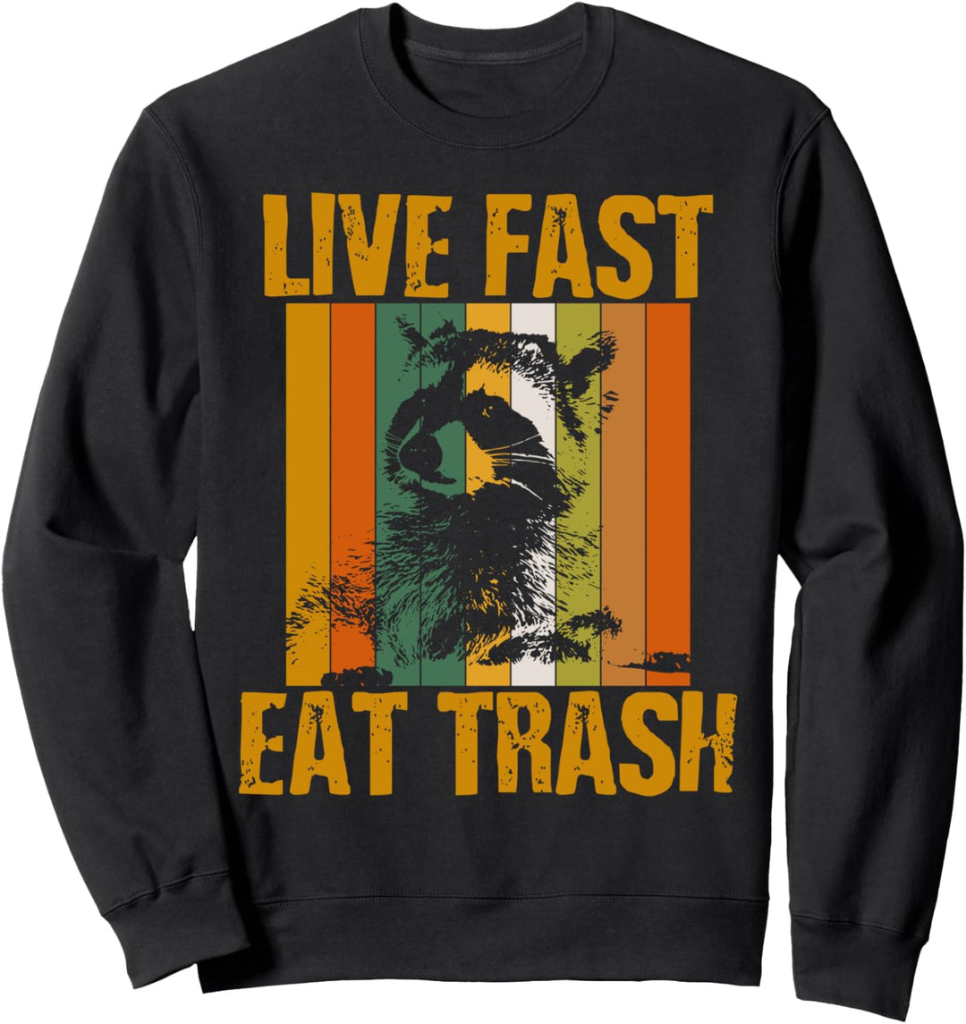Lustiges Eat Trash Waschbären Retro Vintage Sweatshirt