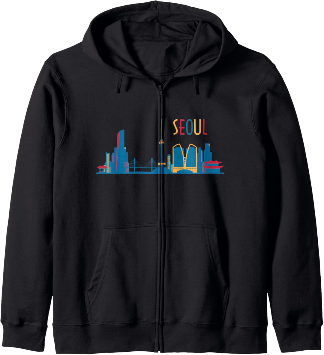 Seoul Skyline Südkorea Vintage Seoul Kapuzenjacke