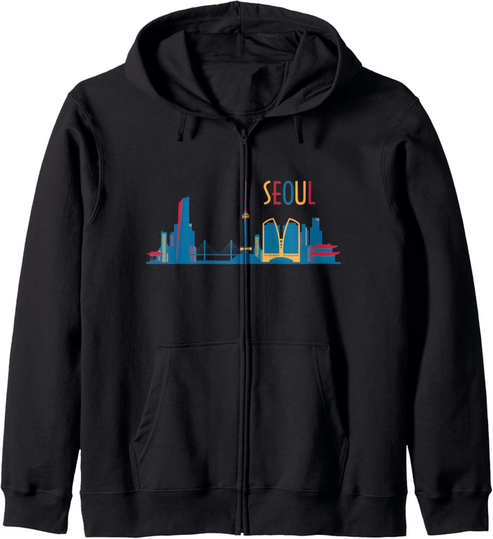 Seoul Skyline Südkorea Vintage Seoul Kapuzenjacke