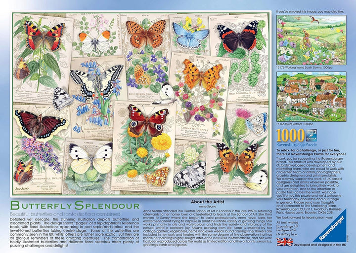 Ravensburger Puzzle „Butterfly Splendours“, Schmetterlinge, 1000 Teile
