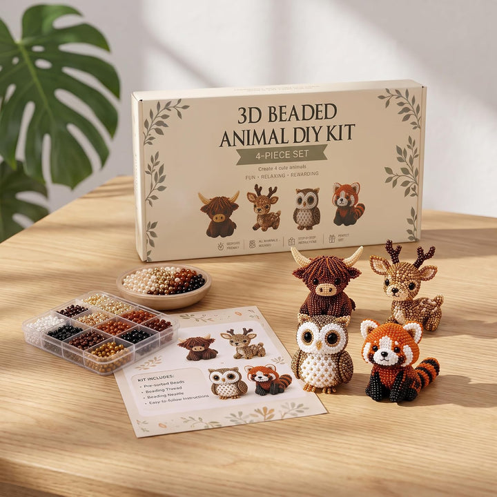 Perlentiere Bastelset – 3D Tier Figuren aus PVC-Perlen, Perlentiere Set