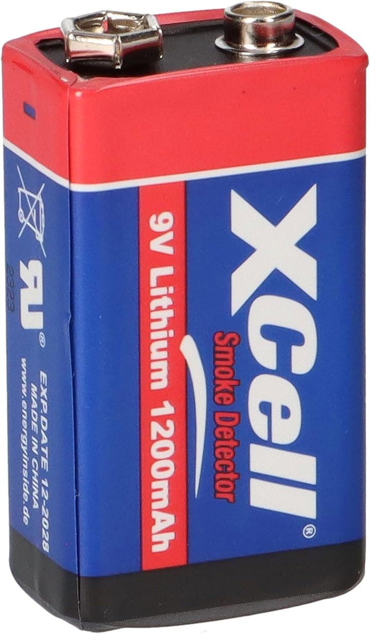 3X Batterie Lithium 9 Volt Block 1200mAh, 9v E-Block (U9VL, CR-9V, 6LR61) 10 Jahres Batterie ideal f