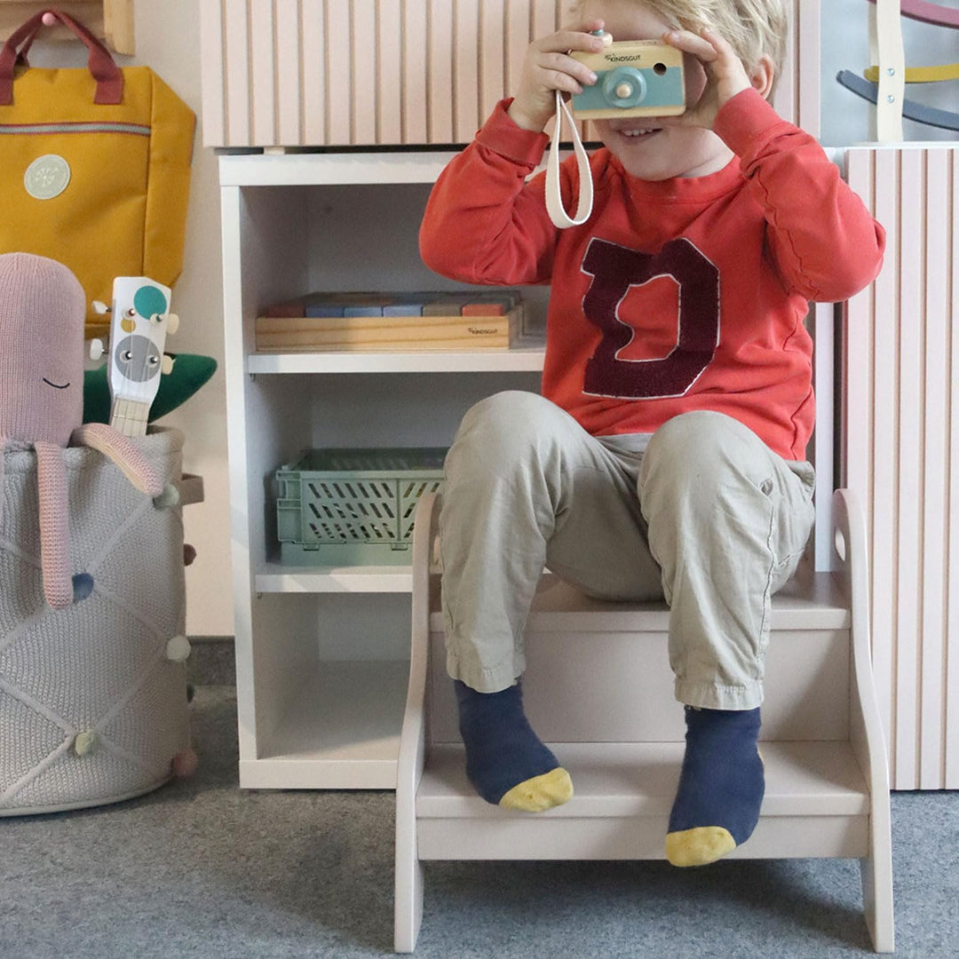 Kindsgut Holztritt, Tritt-Hocker mit 2 Stufen ideal für Kinder, dezente Farben und hochwertige Quali