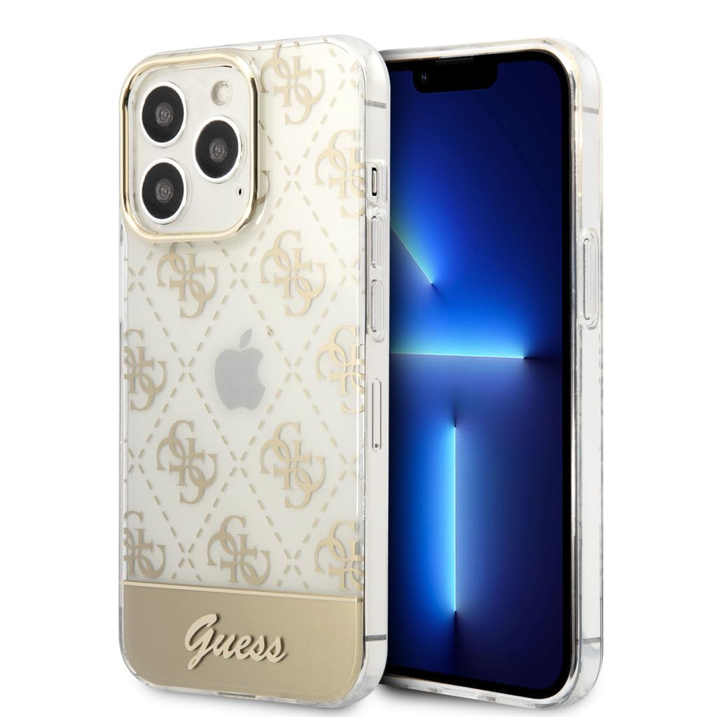 Guess GUHCP14XHG4MHG hülle für iPhone 14 Pro Max 6, 7" Gold/Gold hardcase 4G Pattern Script, schwarz