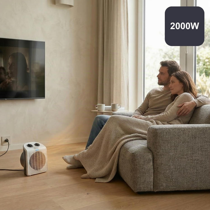 BLACK+DECKER BXSH2000E – Heizlüfter 2000W | 2 Heizstufen + Ventilator | IP21 für Badezimmer | Einste
