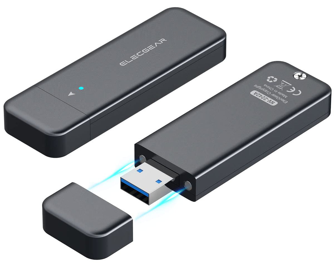 ElecGear USB Mini Gehäuse für 2230/2242 NVMe und SATA M.2 SSD, PCIe and Serial ATA Aluminium Festpla