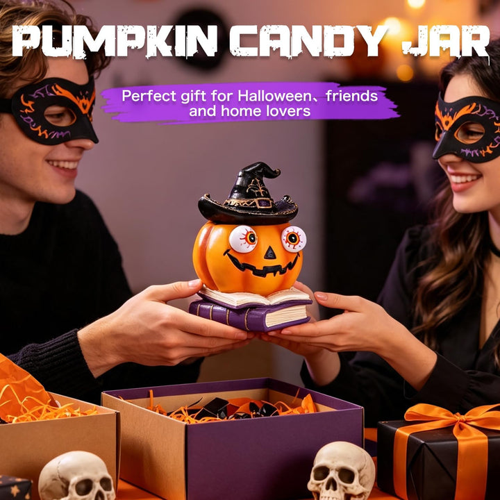 Halloween Kürbis Süssigkeitenglas Grusel Deko Keksdose Bonbonglas Harz