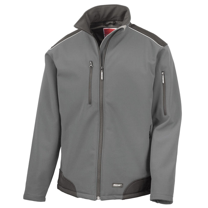 Result Herren R124a Ripstop Softshell Arbeitsjacke 3XL grau / schwarz, 3XL grau / schwarz