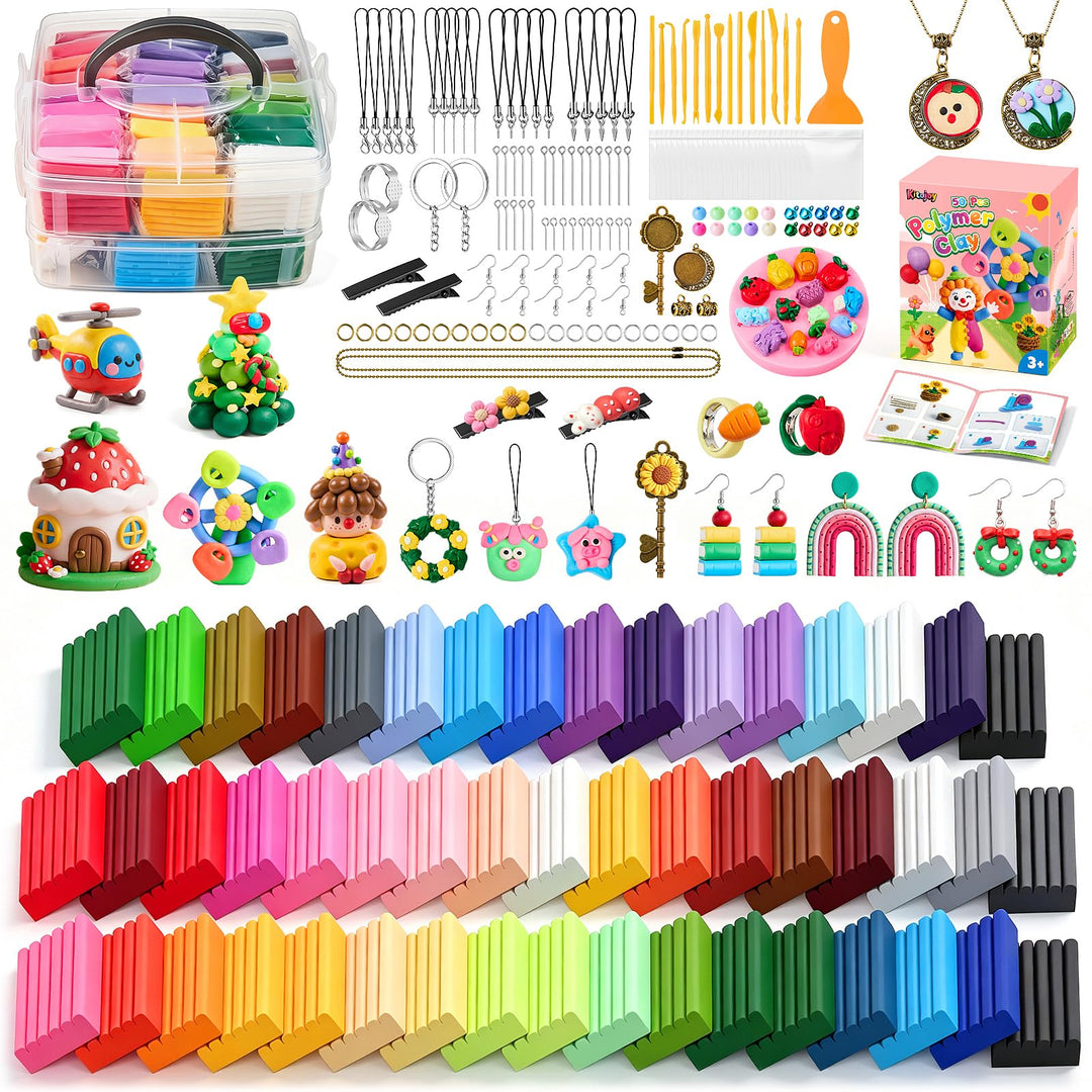 50 Stück Polymer Clay Set, 25g Knete Set mit 15 Werkzeug &amp; Zubehör