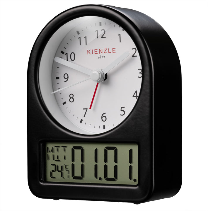 Kienzle Retro Wecker analog mit Digitaldisplay und stabilem Metallgehäuse