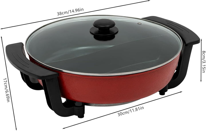 Multifunktional Elektrischer Hot Pot 6 L 1360 W 2 Seiten Yin Yang Hotpot Antihaft Kochtopf 5-Stufige