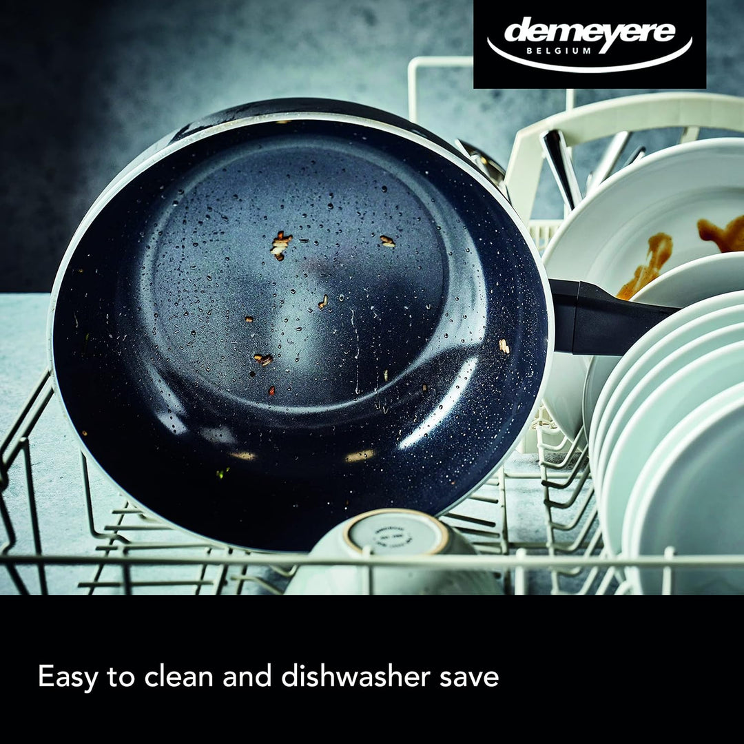 demeyere Alu Classico 3 Ceraforce® Wok fuer Induktion und alle anderen Herdarten, Wokpfanne mit kera