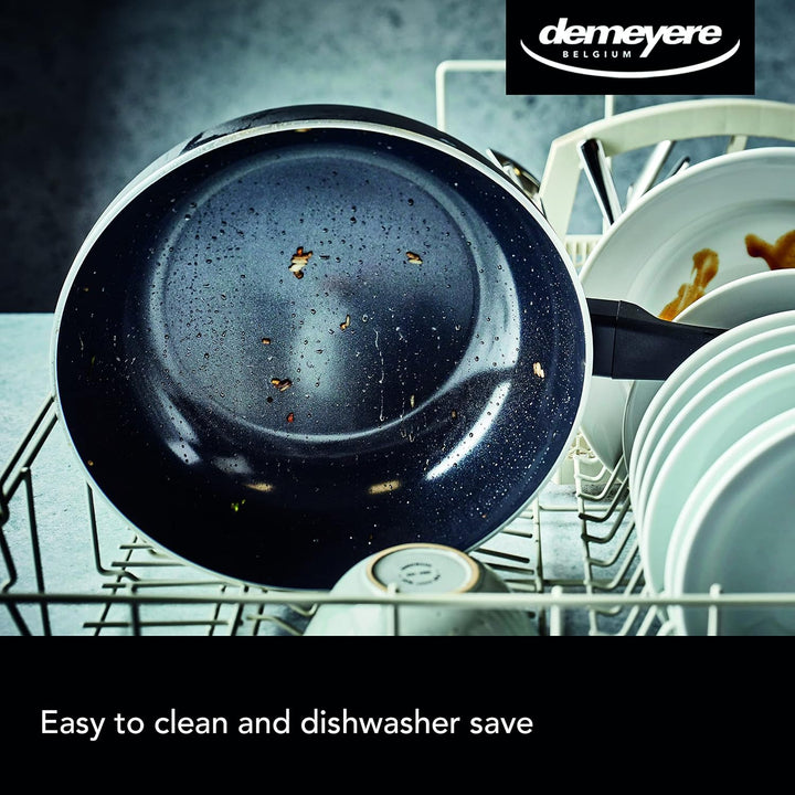 demeyere Alu Classico 3 Ceraforce® Wok fuer Induktion und alle anderen Herdarten, Wokpfanne mit kera
