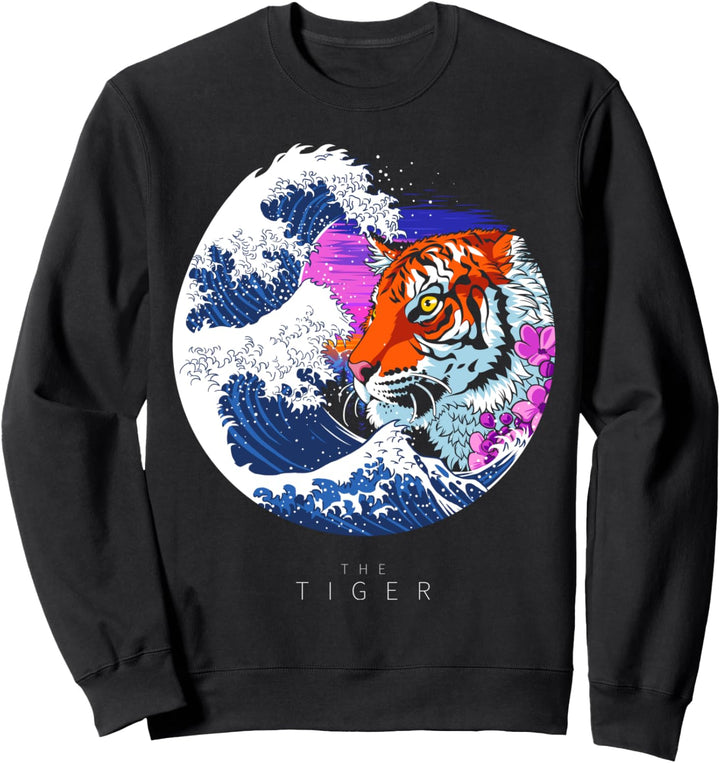 Wellengesichtstiger-Kirschbaum Sweatshirt