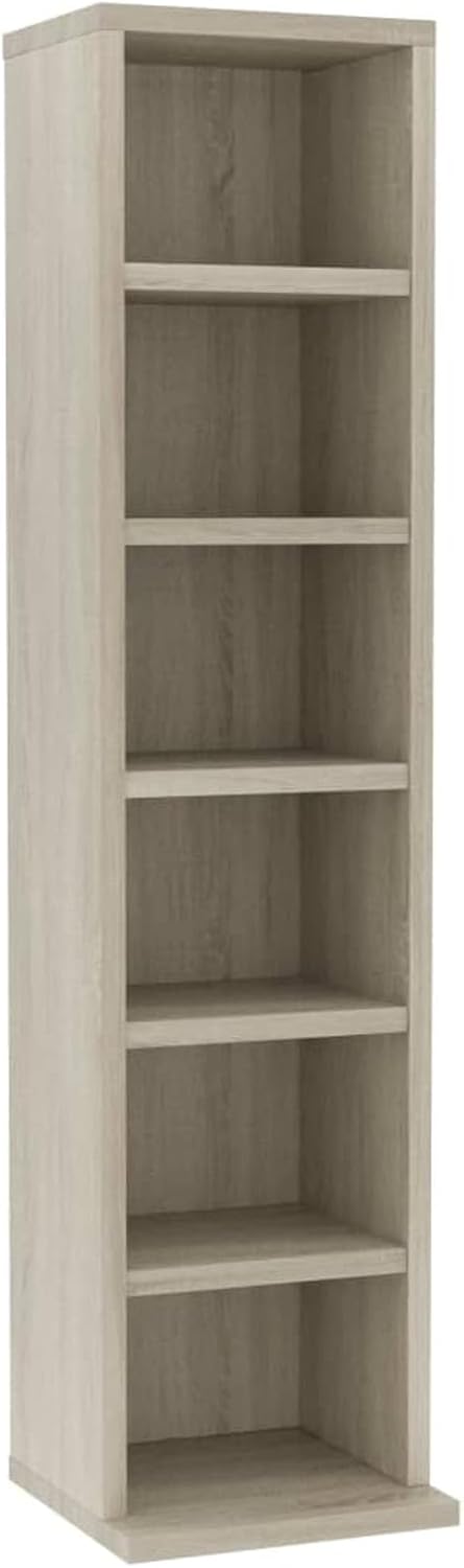 LAPOOH CD-Schrank, CD Regal, CD Ständer, DVD Regal, CD Rack, Regalständer, Regal Ständer, Sonoma-Eic