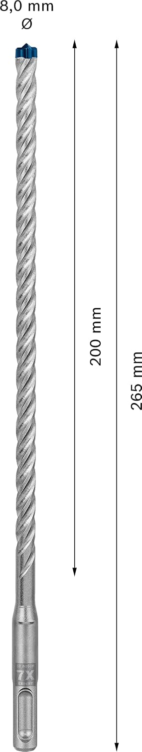 Bosch Professional 10x Expert SDS plus-7X Hammerbohrer (für Stahlbeton, Ø 8,00x265 mm, Zubehör Bohrh