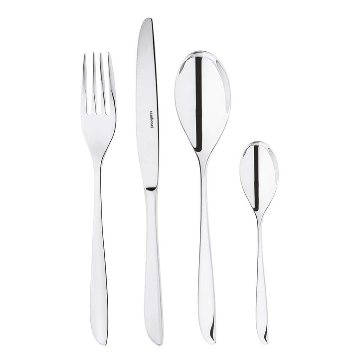Sambonet Leaf Besteck, Edelstahl, Grau, Set 6 personen-24 teilig, 24 Set 6 personen - 24 teilig, Set