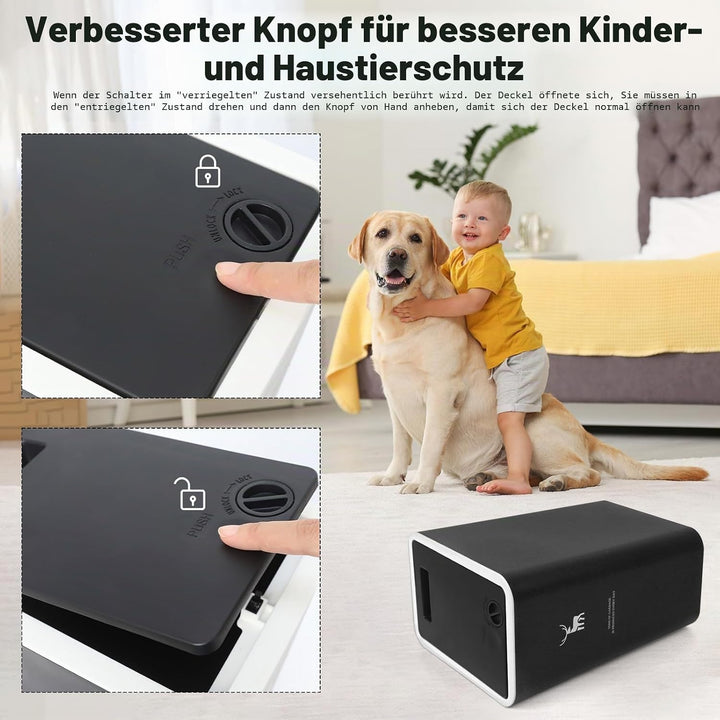 XPIY Mülleimer mit Deckel, 2 Stück, 15 Liter Mülleimer mit Druckverschluss, kleiner Mülleimer, Hunde