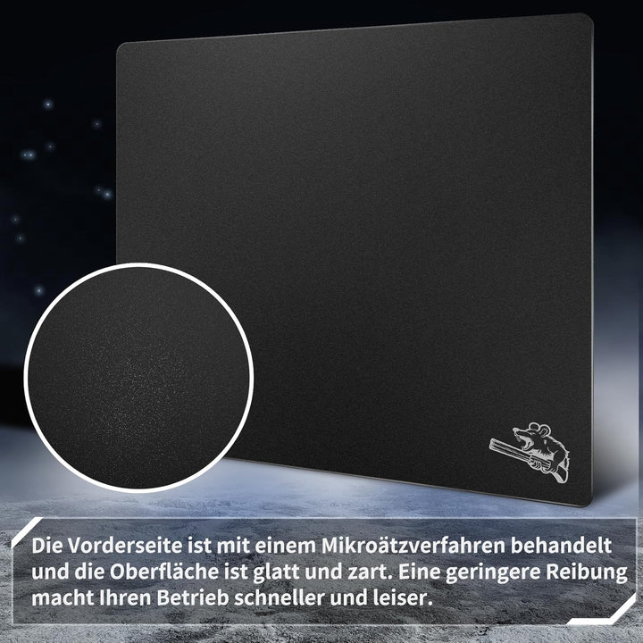 SIROOLAC Gaming-Mauspad aus Glas, 400 mm x 500 mm, FPS-Spiel, spezielles gehärtetes Glas, langlebig,