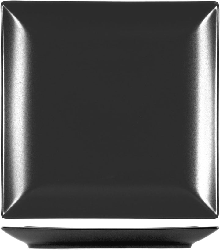H&amp;h set 6 piatti piani boston osaka nero cm 24x24