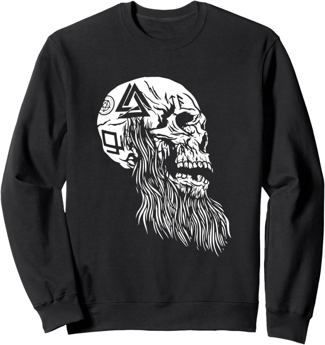 Odins Söhne - Bärtiger Wikinger-Totenkopf Sweatshirt