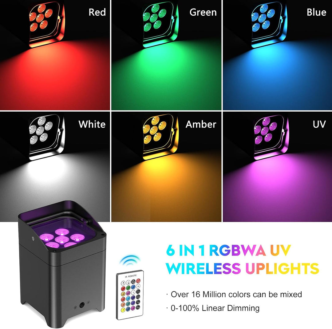 PUZILOZA 200W COB+RGB led par Scheinwerfer Strahler, 3PCS 1800K Goldene LED-Lampe dj licht mit 50.00